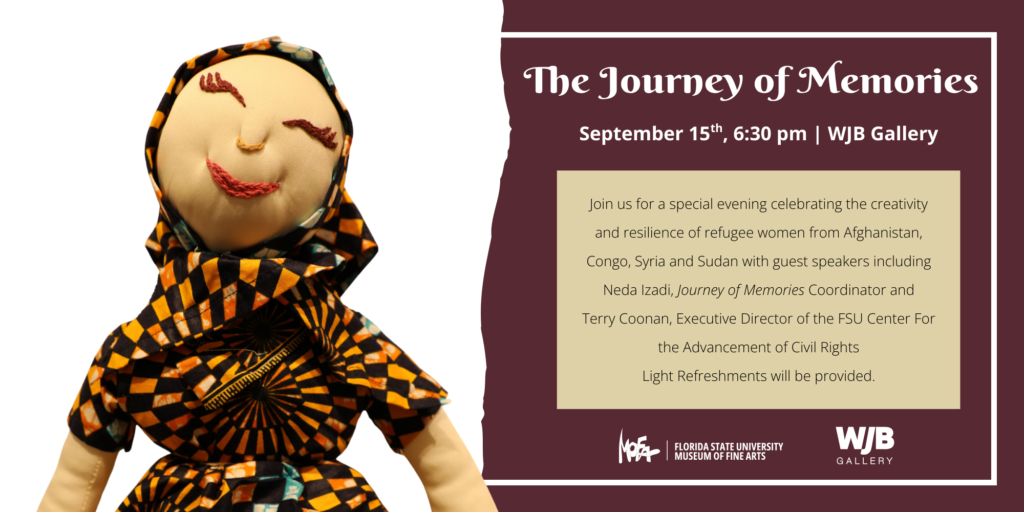there is a picture of a doll with a scarf on it